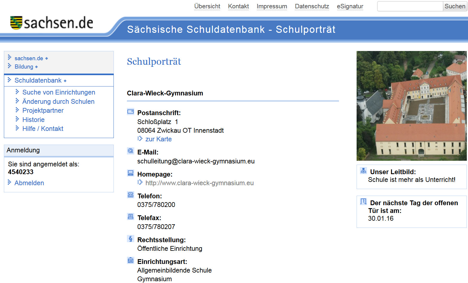 Schulporträt Staatsministerium für Kultur Sachen