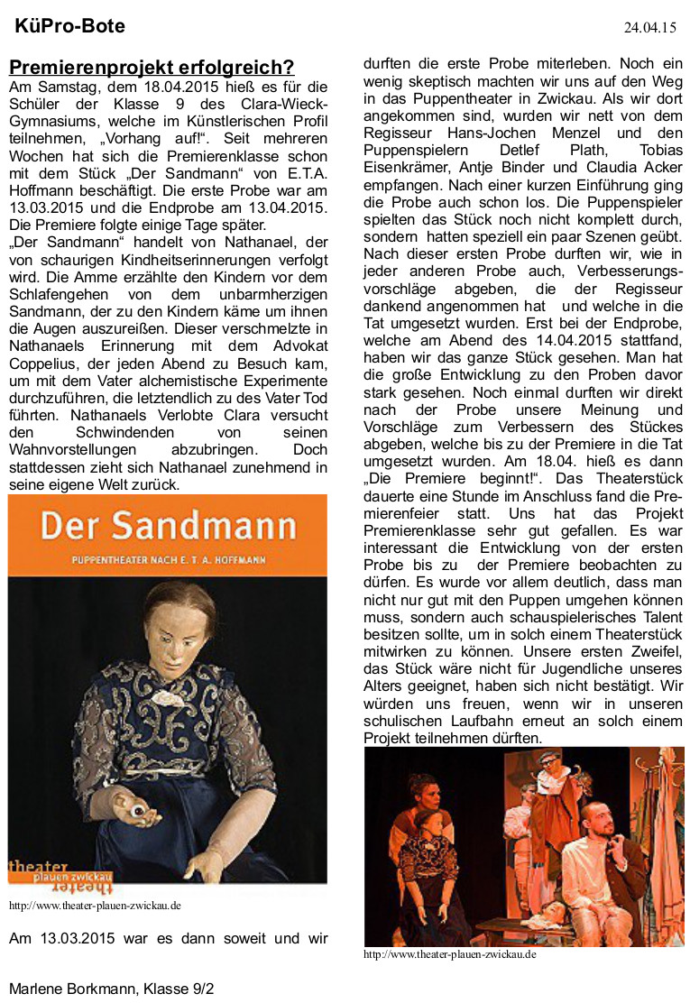 Artikel Marlene Borkmann