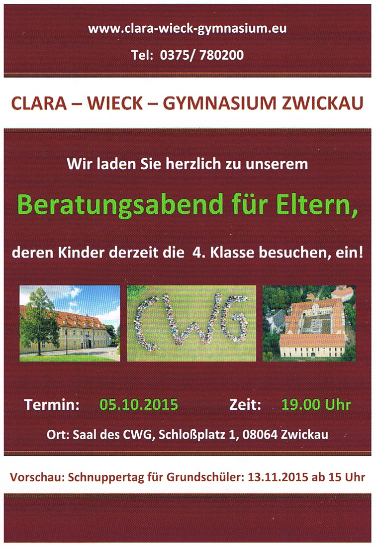 Plakat Schnuppertag 2015