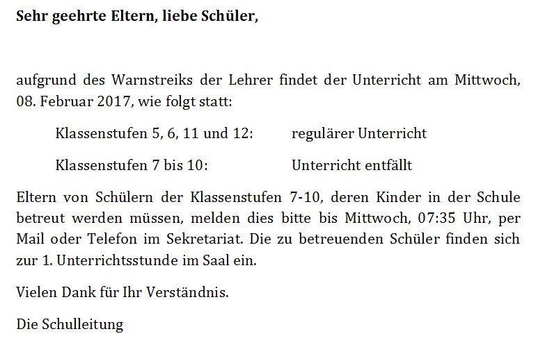 Wichtige Information