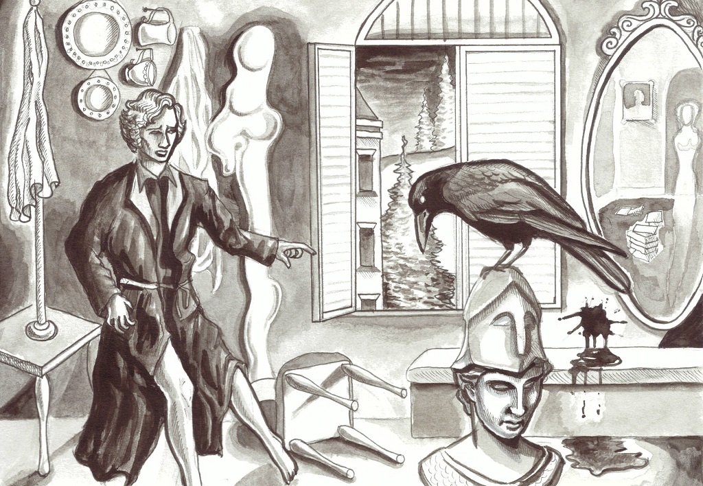 Illustration von Jonathan Löscher Der Rabe