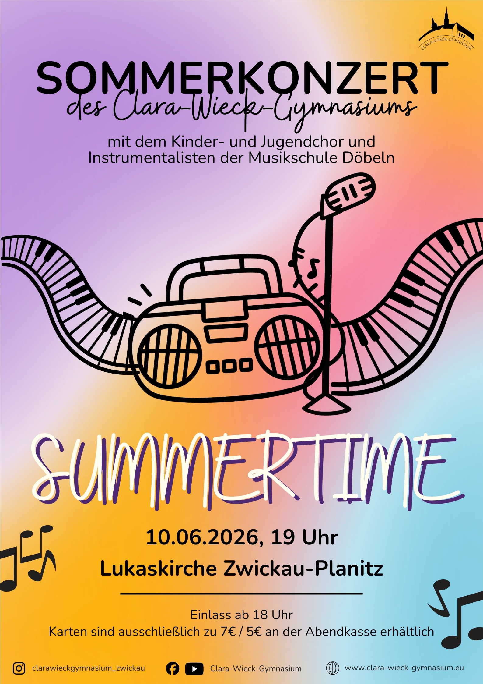 „Summertime“ – Sommerkonzert des Clara-Wieck-Gymnasiums